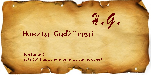 Huszty Györgyi névjegykártya